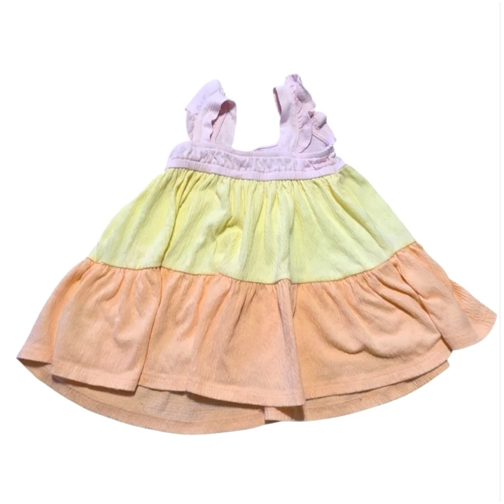 Carter's Baby Flutter Crinkle Jersey Dress Pastel Colors Size 18M